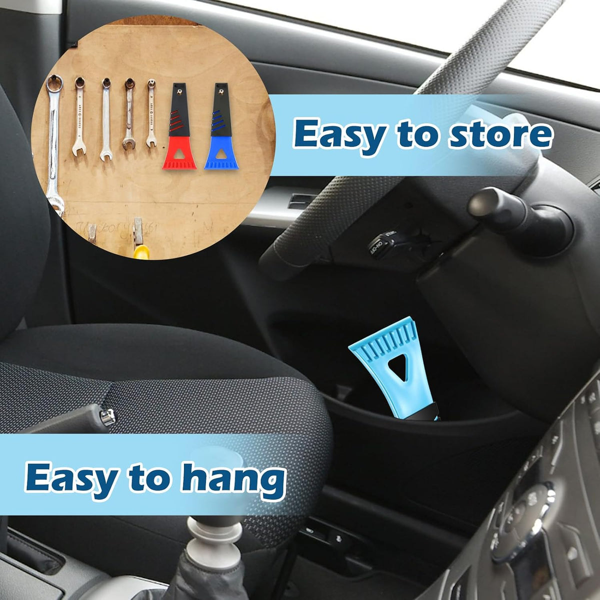 Frienda 6 Pcs Plastic Ice Scrapers for Car Freezer Frost Remover Scoop Auto Windshield Scraper Freezer Defrost Ice Shovel for Car Windshield Cleaning Tool Winter Auto Accessories
