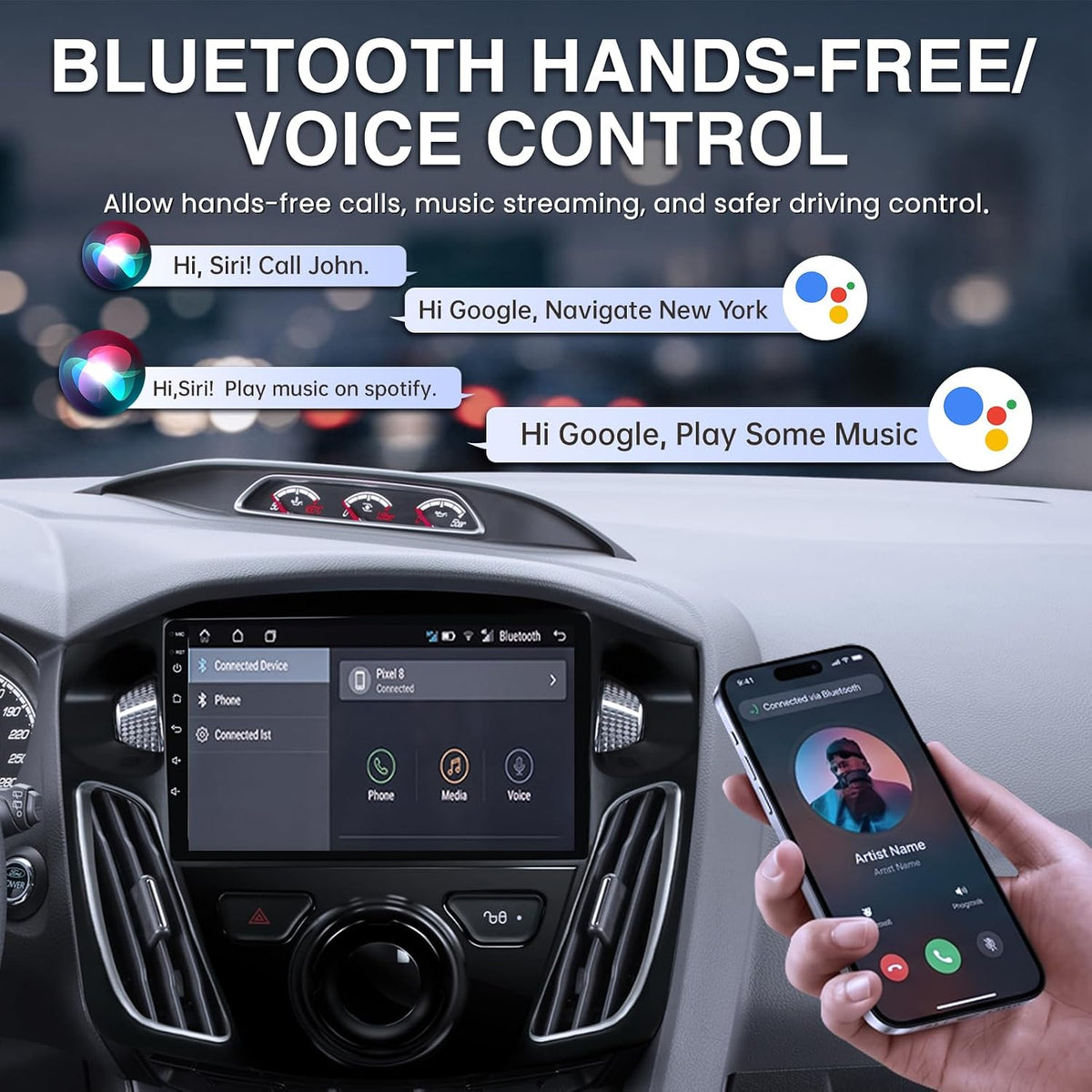 [4Core 64GB ROM] Car Radio for Ford Focus 2012–2018 Replacement