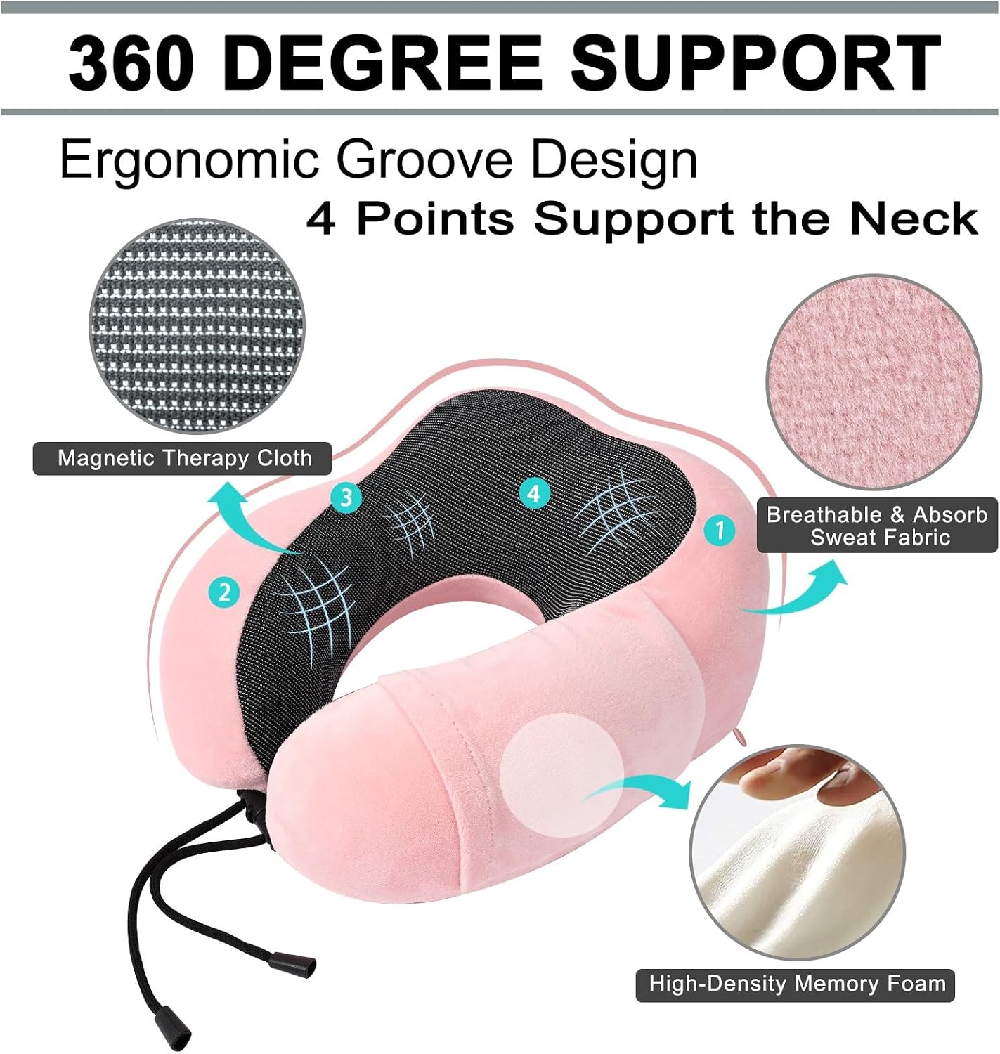 urnexttour Travel Pillow and Blanket Set Neck Pillows Soft Blankets with Sleep Mask Travel Essentials for Airplane Car Memory Foam Pink