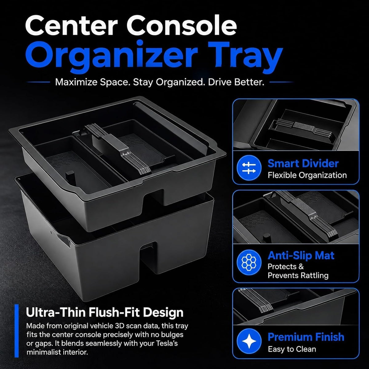 Tesla Model Y Center Console Organizer,Tesla Model 3 Accessories 2026