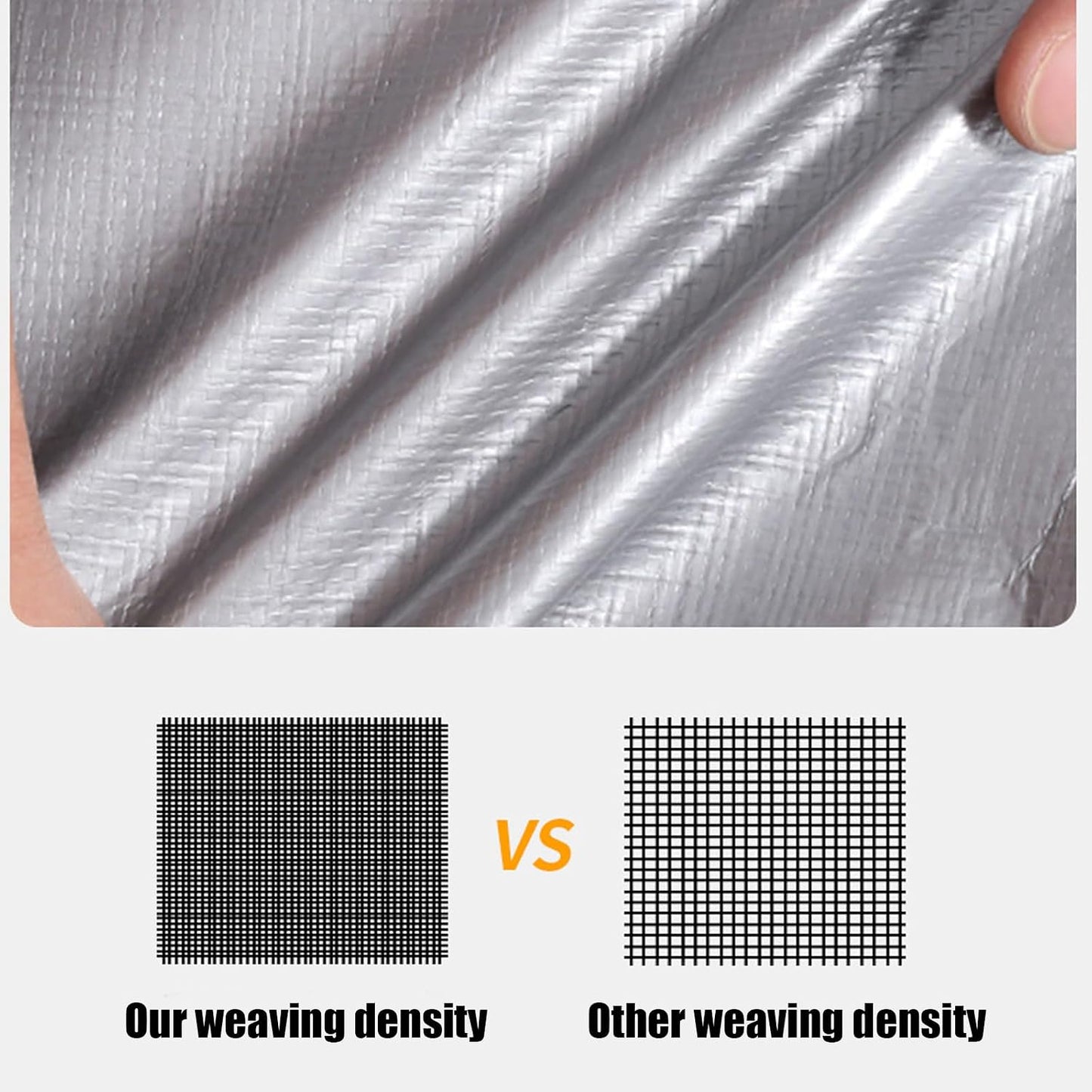 10'x12' Heavy Duty Waterproof Tarp 10Mil Thick,Reinforced Corners, Rustproof Aluminum Grommets Every 3 FT - Multi-Use Outdoor Cover for Camping, Truck, Pool, Boat-Silver