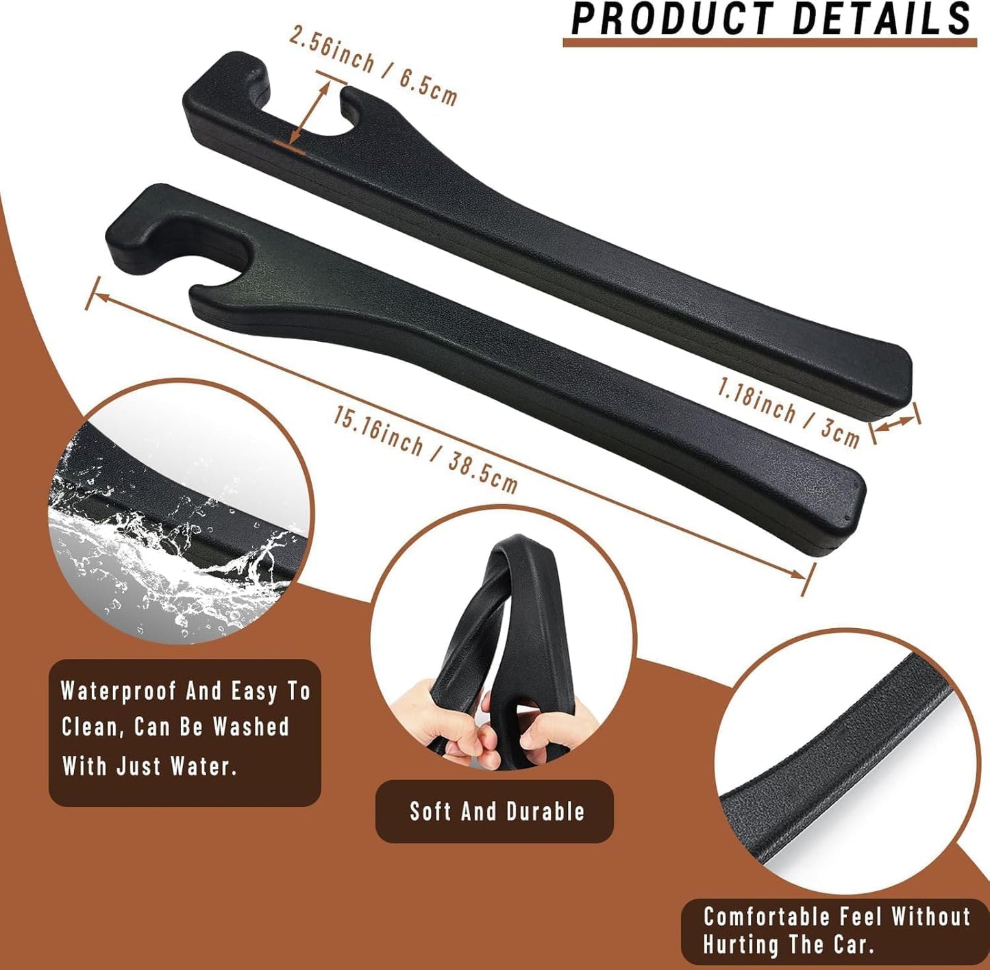 Car Seat Gap Filler Set of 2, Premium Interior Car Accessories, Multifunctional Car Storage Solution with Non-Slip Design, Fits Most Vehicles