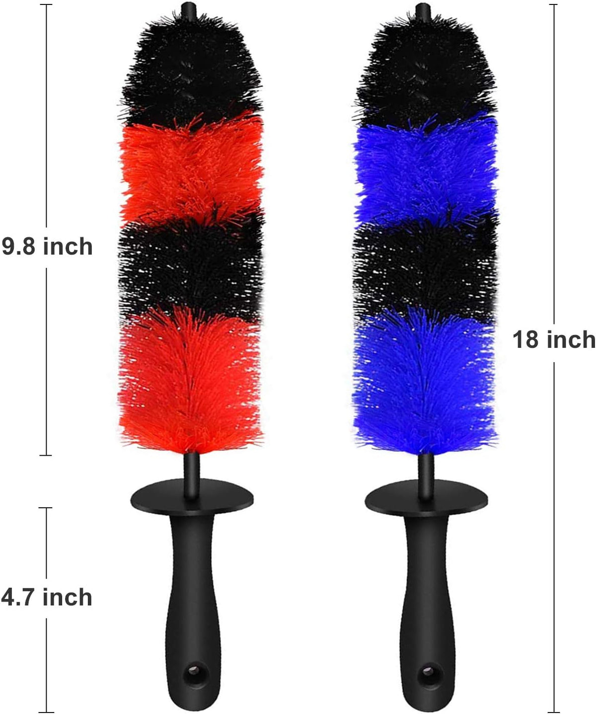 Linkhood 2-Pack Master Wheel Brush, Easy Reach Wheel and Rim Detailing Brush 18’’ Long Soft Bristle, Car Wheel Brush, Rim Tire Detail Brush,Multipurpose use for Wheels,Rims,Exhaust Tips,Motorcycles