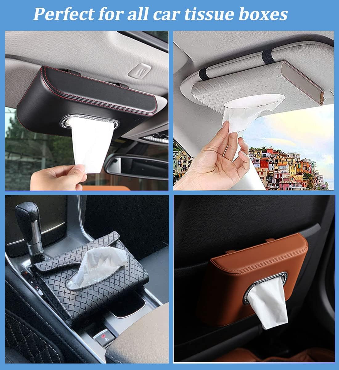 3-Ply Car Tissue Refills, Facial Tissues for Car Sun Visor, Napkin Refills for Auto Visor Tissue Holder, Ultra Soft and Comfortable, 30 Sheets Each Pack- 16 Packs