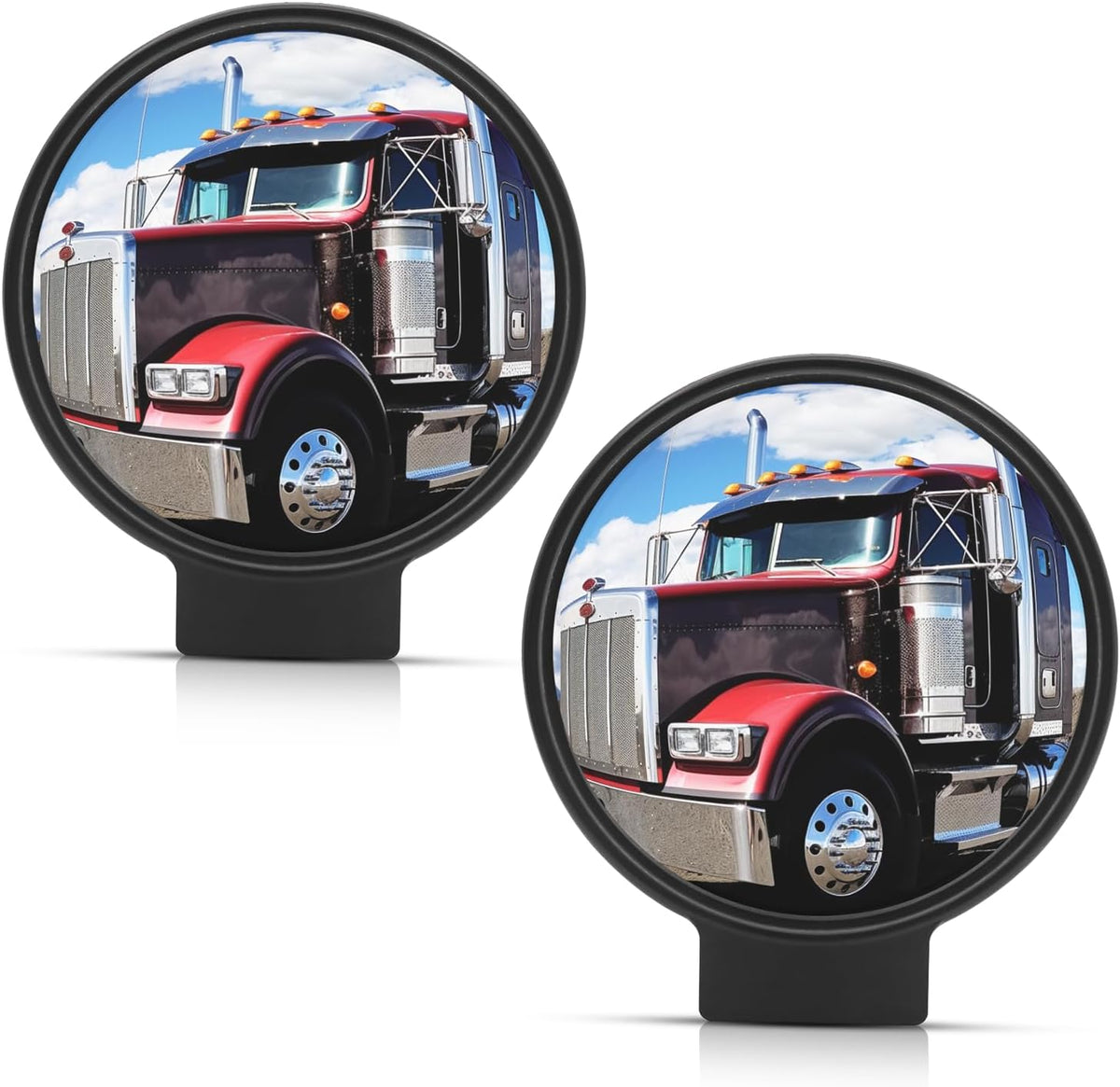 10" Tractor Mirrors Convex Truck Forklift Mirror Wide Angle Adjustable Side Rear View Blind Spot Reduction Black (1, 10 Inches)