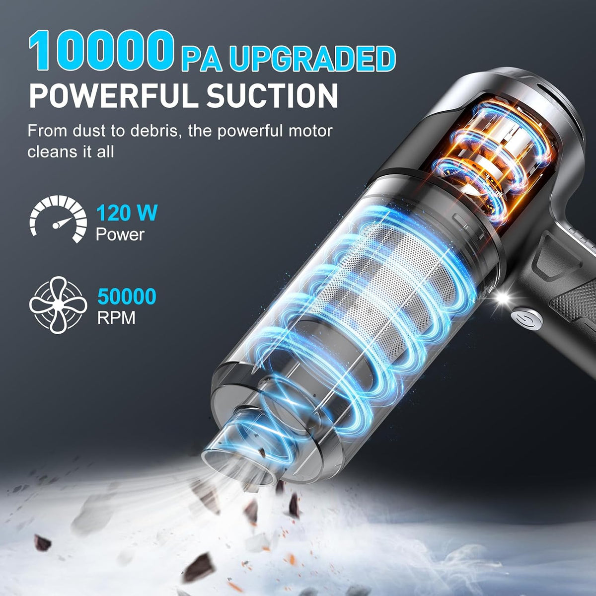 KMM Handheld Car Vacuum Cleaner, 10000PA Hand Held Vacuum & Air Duster
