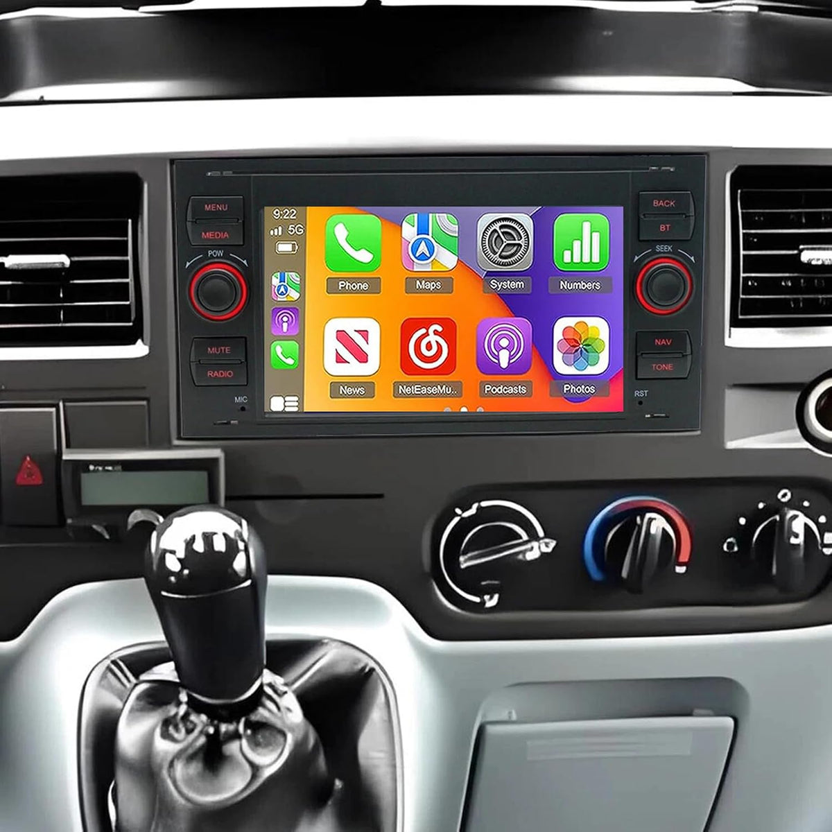 Android 13 Car Stereo Radio Compatible for Ford Transit 2005-2014, for Ford S-Max 2007-2009, 7inch 4G+64G Touch Screen Radio Support GPS Navigation WiFi HiFi Bluetooth FM + AHD Backup Camera