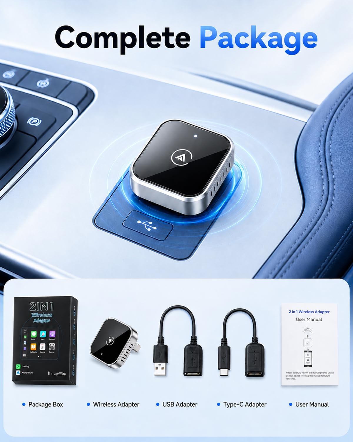 Wireless CarPlay Adapter, 2026 Upgraded Wired to Wireless CarPlay