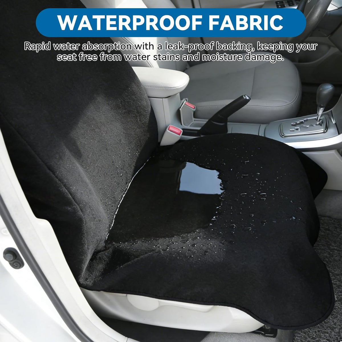 Waterproof Towel Car Seat Cover - Sweat-Wicking Post-Workout Seat Protector for Athletes, Gym, Yoga, Beach - Non-Slip, Machine Washable, Universal Fit Front Seat Mat