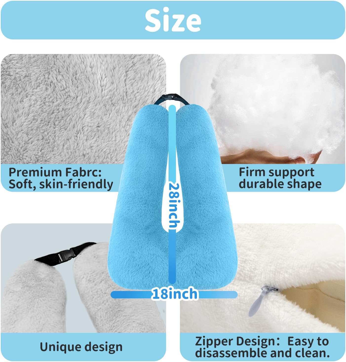 Travel Pillow,Car Pillow for Kids,Support Head and Neck on Road Trip-Grey | Car Sleeping Pillow with Adjustable Strap, Road Trip Essentials for Kids and Adults,Velvet Fabric Filled with High PP Cotton