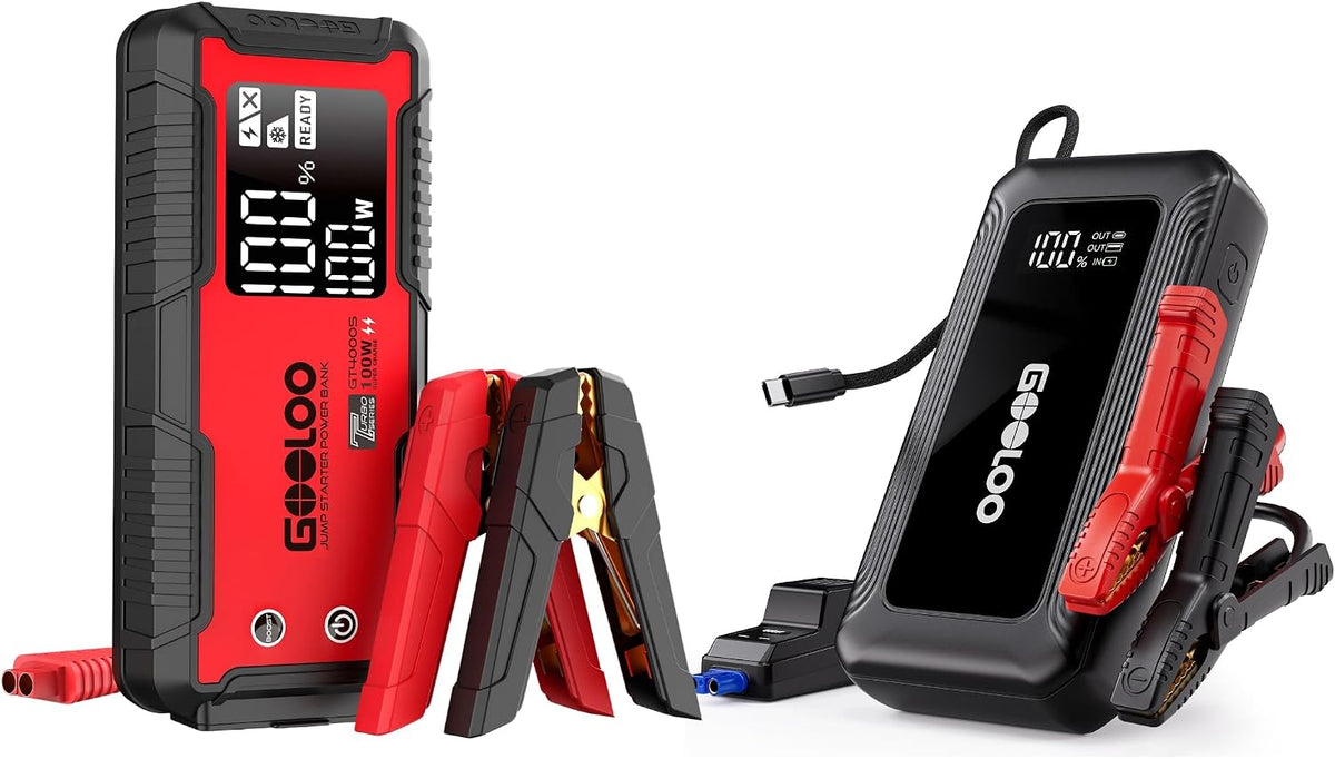 GOOLOO GT4000S Jump Starter & GOOLOO G7 3000A Jump Starter with Built-in Cable
