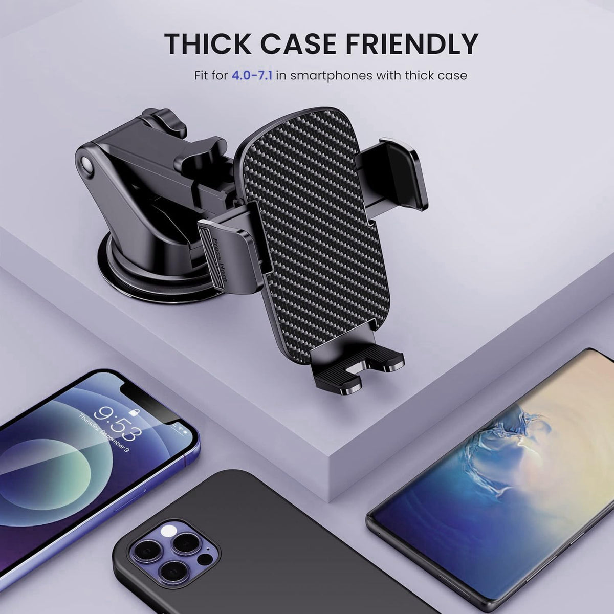 Qifutan Car Phone Holder Automobile Cell Phone Holder Car Mount for iPhone Universal Car Dashboard Mount Fit All Phones Cell Phone Camera Mounts