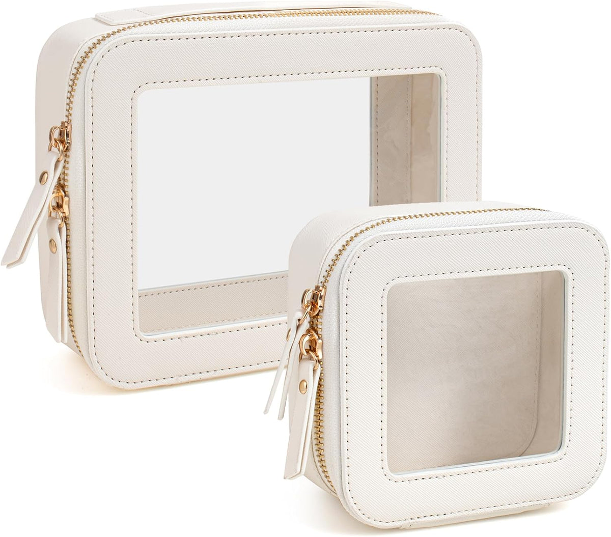 Travel Clear Makeup Bag Set, TSA Approved Cosmetic Bag Case with Zipper Portable Makeup Pouch Toiletry Bag Traveling Cosmetic Organizer Storage Bag Car Organizer Car Essentials