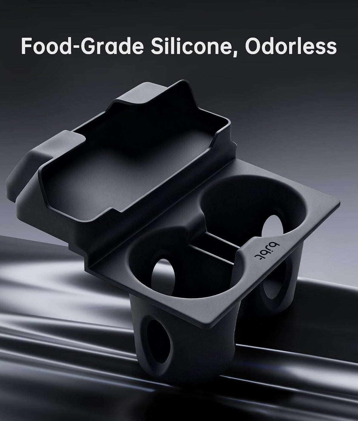 for Tesla Cup Holder Insert, 2-in-1 for Model Y Juniper(2025/2026)& Model 3 Highland(2024/2025) with Storage Compartment - Black