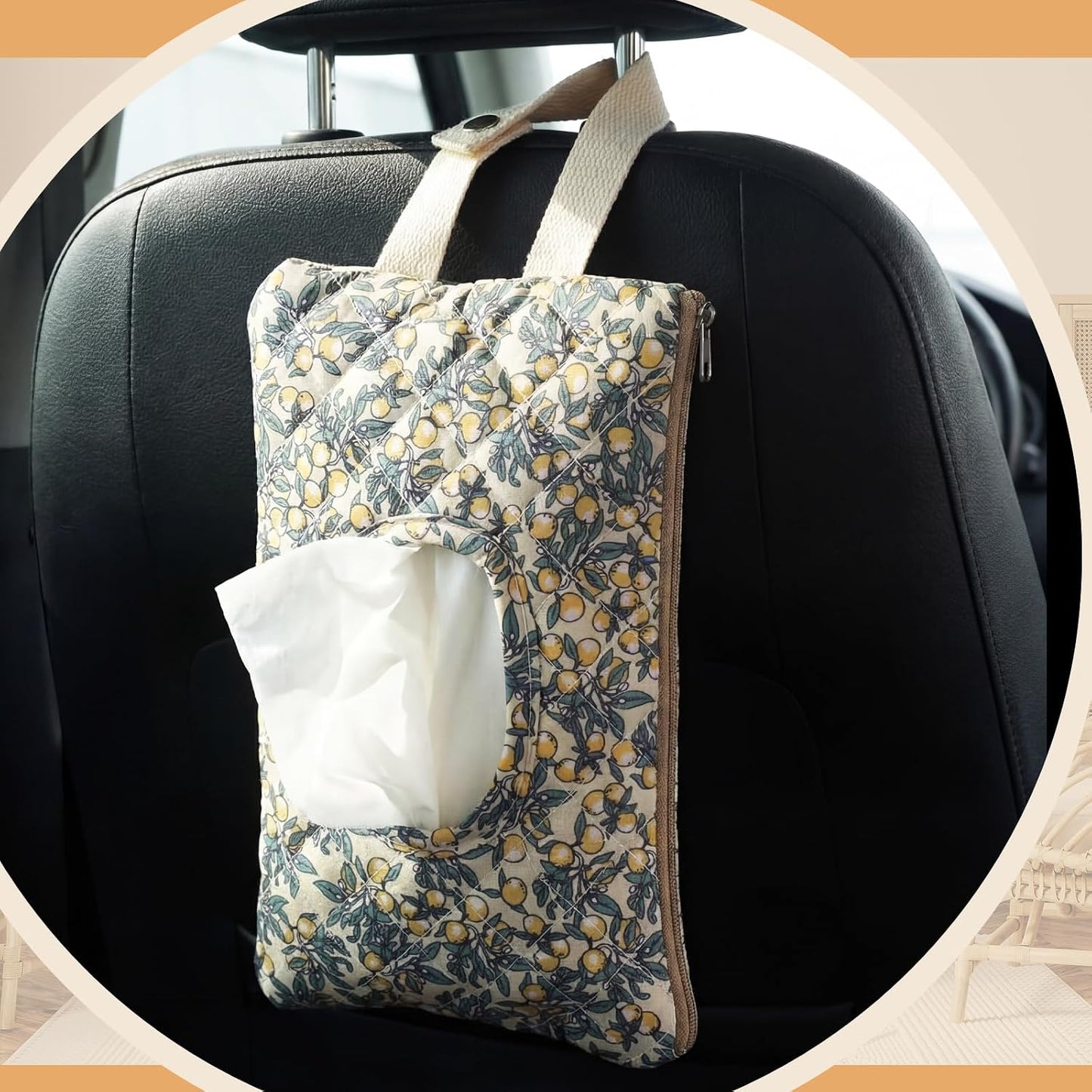 2 Pcs Quilted Diaper and Wipes Pouch Portable Hanging Floral Wet Wipe Bag Diaper Bag Reusable Wipes Pouch for for Stroller Car Travel Infant Diapering Organizer (Mixed Floral)