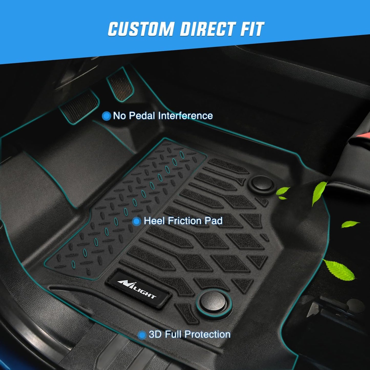 Nilight TPE Floor Mats for Chevy Silverado GMC Sierra Crew Cab 1500 2500 2500HD 3500HD 1999-2006, 2007 Silverado GMC Sierra Classic Body,2000-2006 Suburban Yukon XL Escalade ESV