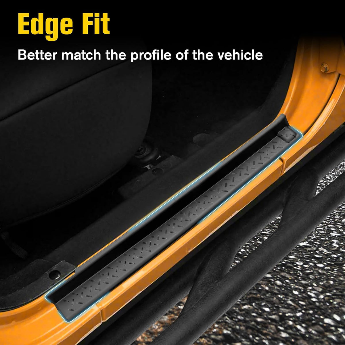 Door Sill Guards Protectors for Jeep Wrangler JK JKU 2007-2018 4 Door