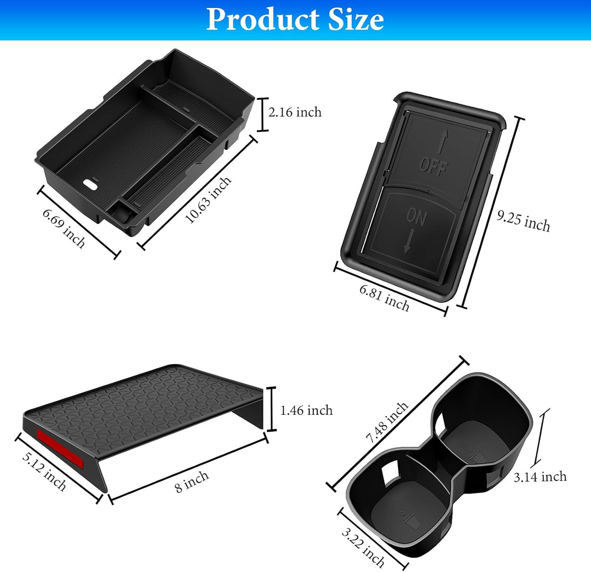 YPHUIKI 4PCS Center Console Organizer for Honda CR-V 2023-2026