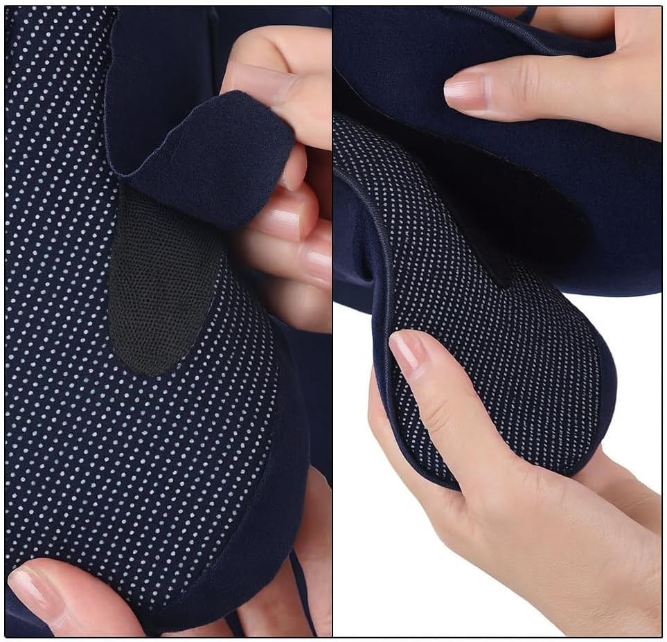 Oramo Travel Neck Pillow Memory Foam Travel Set with Eye Mask, Ear Plugs & Bag for Long Haul Flights, Car, Train, Office Adults & Kids. Zipper Makes It Easy to Clean.