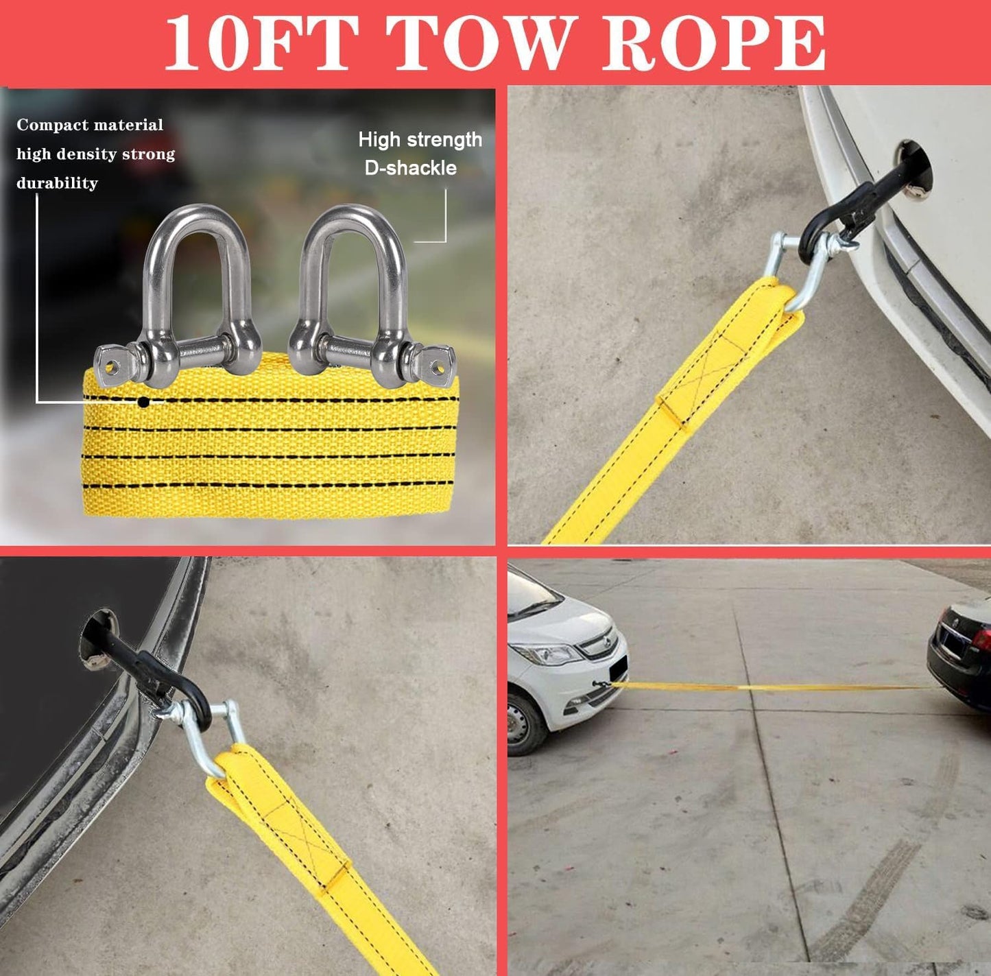 Roadside Emergency Car Kit,with Jumper Cables Roadside Kit Car Safety Kits | Emergency Car Kit Tow Straps,Headlamp, Safety Hammers, Gloves, Auto Emergency Kits Vehicles Gifts for New Drivers