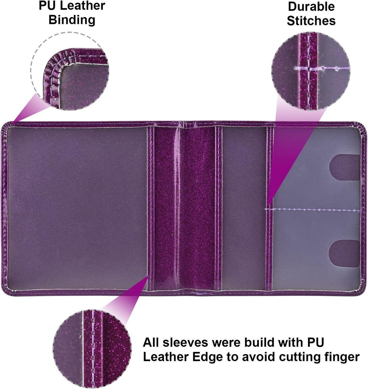 Car Registration and Insurance Holder, Glove Box Organizer, Bling Purple