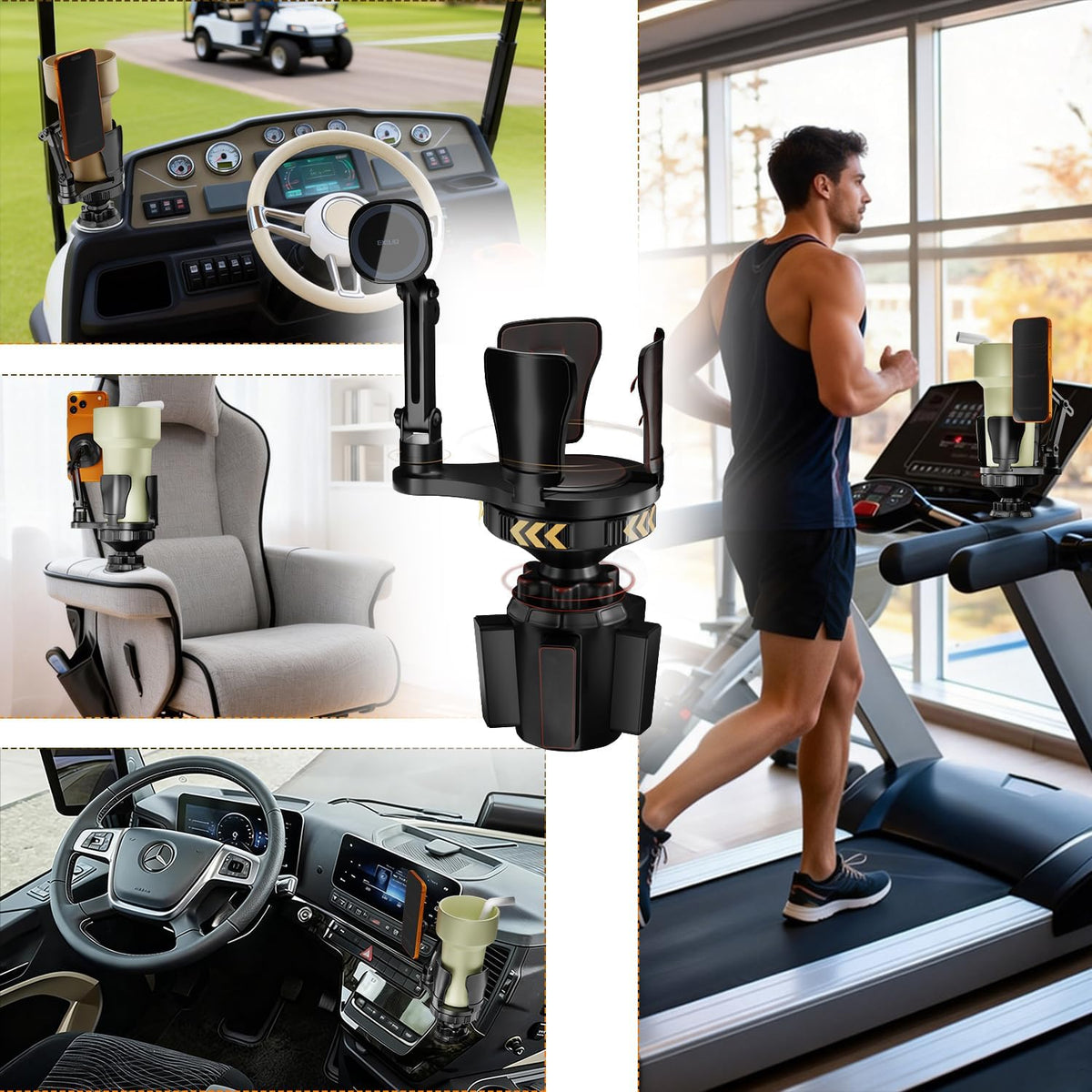 EXELIQ Cup Holder Phone Mount with MagSafe, 2-in-1 Expander