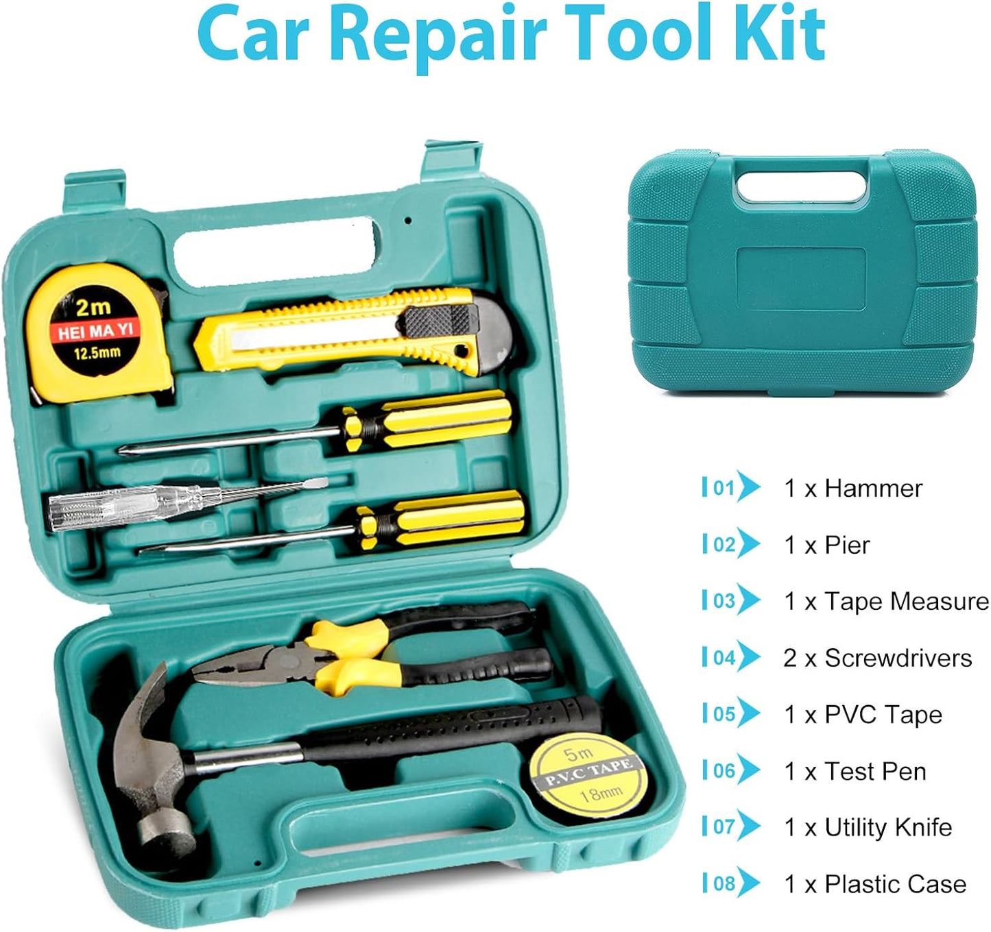 Car Emergency Roadside Tool kit,Road Side Safety Assistance Kit for Women Men Adult,Auto Truck Vehicle Emergency Bag with Shovel Jumper Cable First Aid Kit