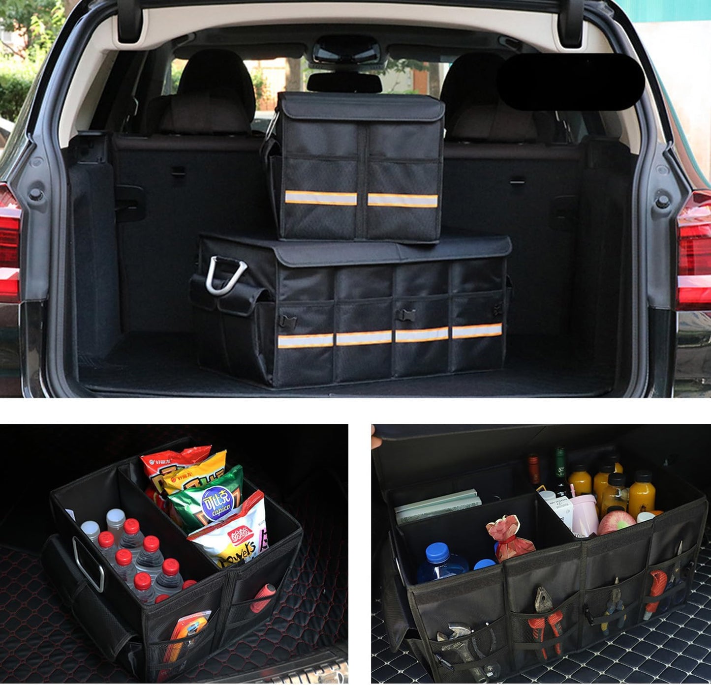 Car Trunk Organizer With Lid - Sturdy Adjustable Foldable Oxford Cloth Car Storage Organizer Trunk, Trunk Organizer For Camping