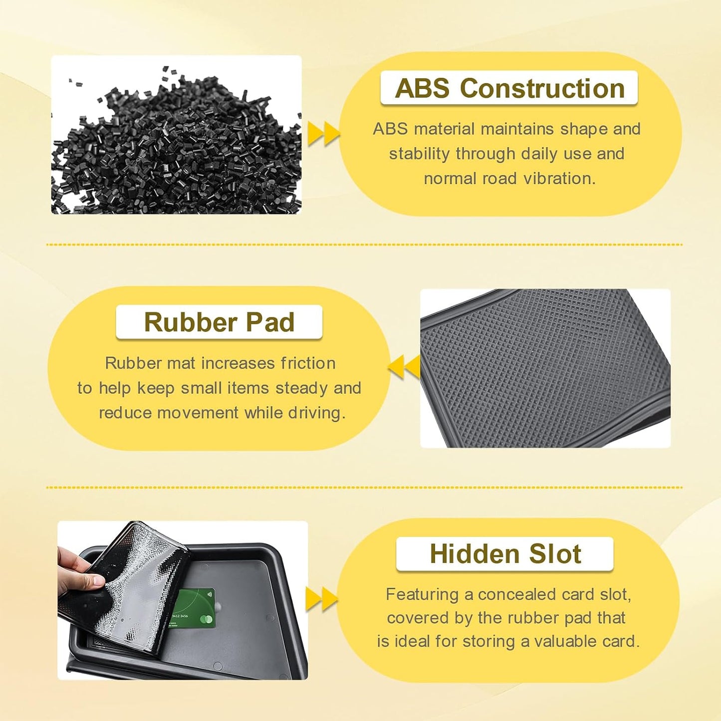 Dashboard Organizer Storage Tray for 2025 2026 Volkswagen Jetta Accessories | Behind 8-inch Screen Organizer, Unused Space Utilized, Quick Access Essentials, ABS Material with Rubber Insert
