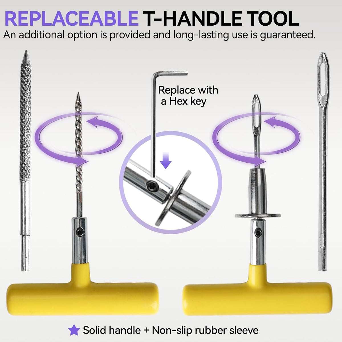 AUTOXBERT 93 PCs Car Tire Flat Repair Kit with Plugs Heavy Duty Professional, Universal Tire Plugs Kit for Flat Tires for ATV, Truck, Cars, Motorcycles, Tractor, Trailer, RVs, SUV, Off Road Vehicles