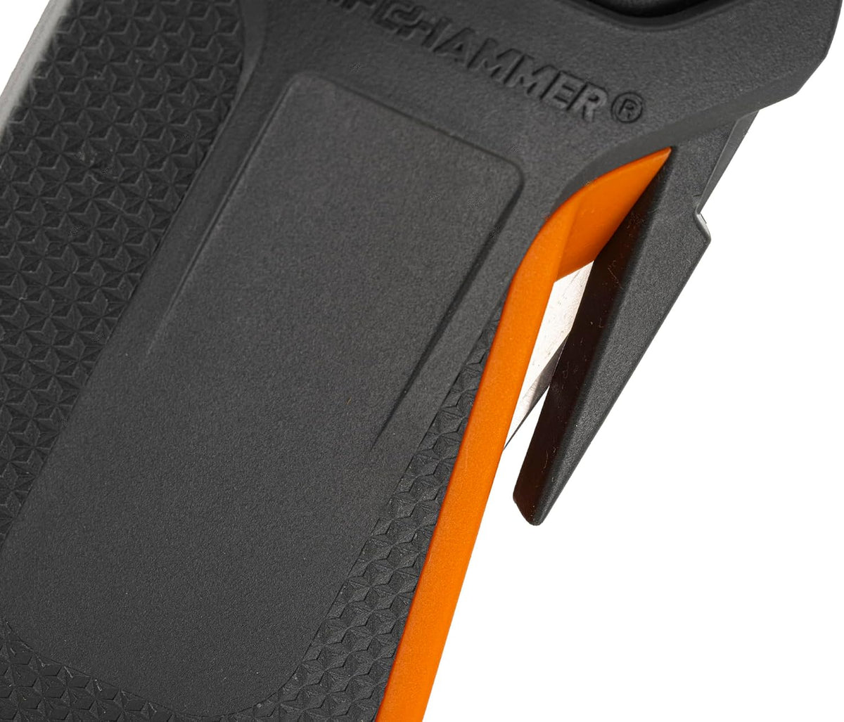 Lifehammer Smart Automatic – Window Breaker Seatbelt Cutter, Emergency Car Window Breaker for car Escape Tool, Anti-Slip Grip with Car Mounted Retail Pack (Orange-Black)