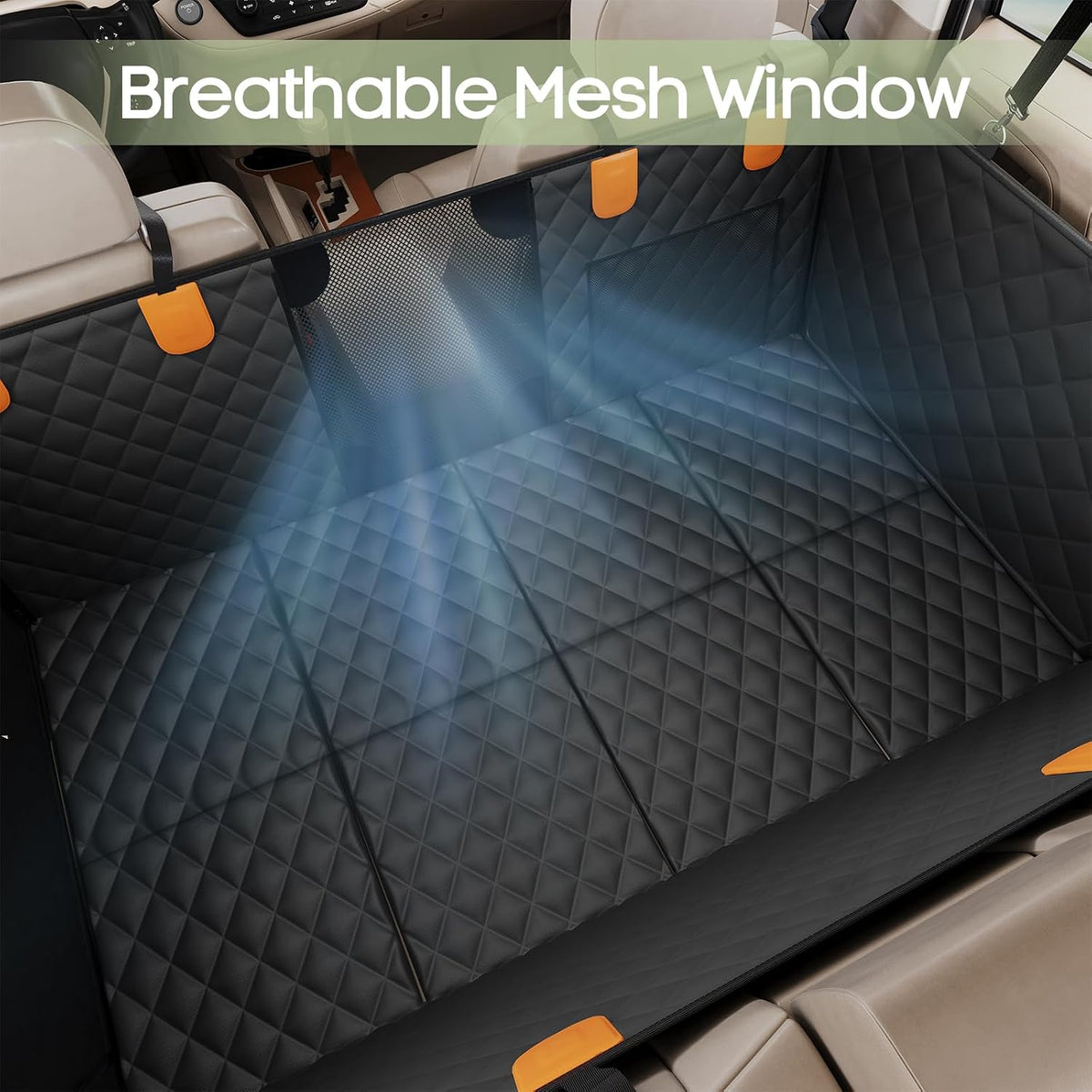 Dog Car Seat Cover for Back Seat, Hard Bottom Back Seat Extender