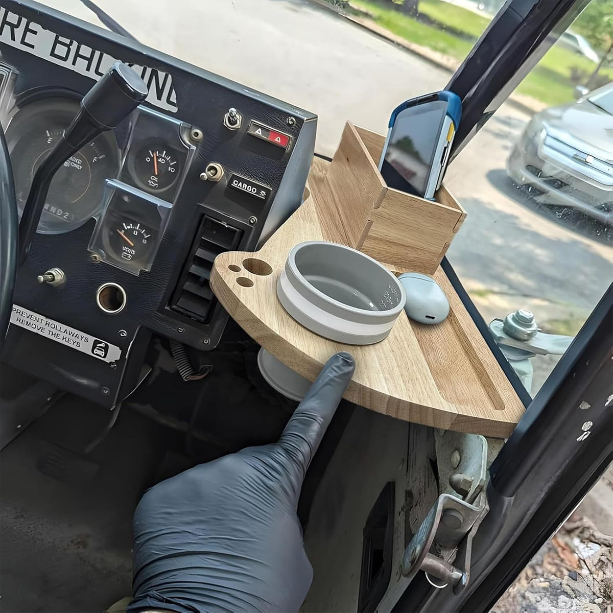 Cup Holder Tray for USPS Mail Carrier/LLV, 2 in 1 Detachable Postal Mail Truck Car Cup Holder Tray, Holds Cup,Scanner,Pen,Marker and A Box for the Forms, Gift for Mailers
