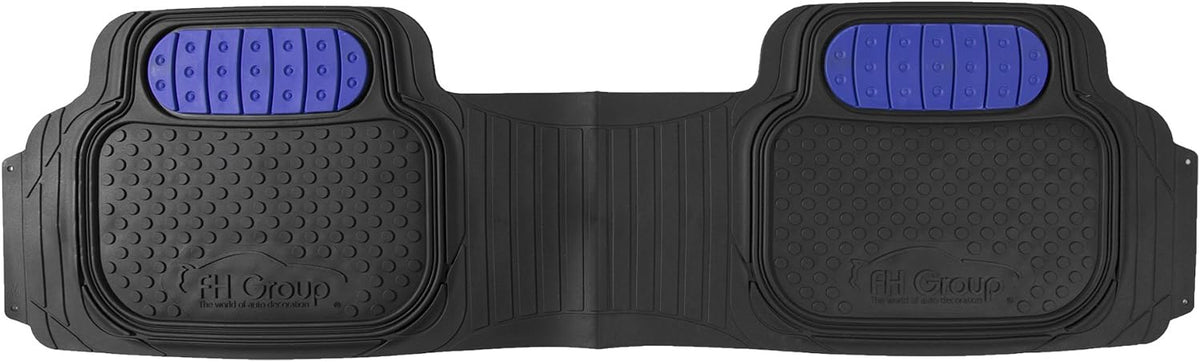 FH Group Heavy-Duty Rubber Car Floor Mats - Universal Fit, Trimmable, Climaproof - For Sedans, SUVs, Trucks - Blue