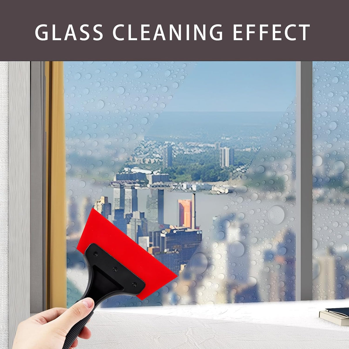 Squeegee Window Tint Tool 3 Pack, Auto Water Blade, Rubber Wiper with Non-Slip Handle for Windshields, Mirrors & Glass Surfaces (Blue, Yellow, Red)