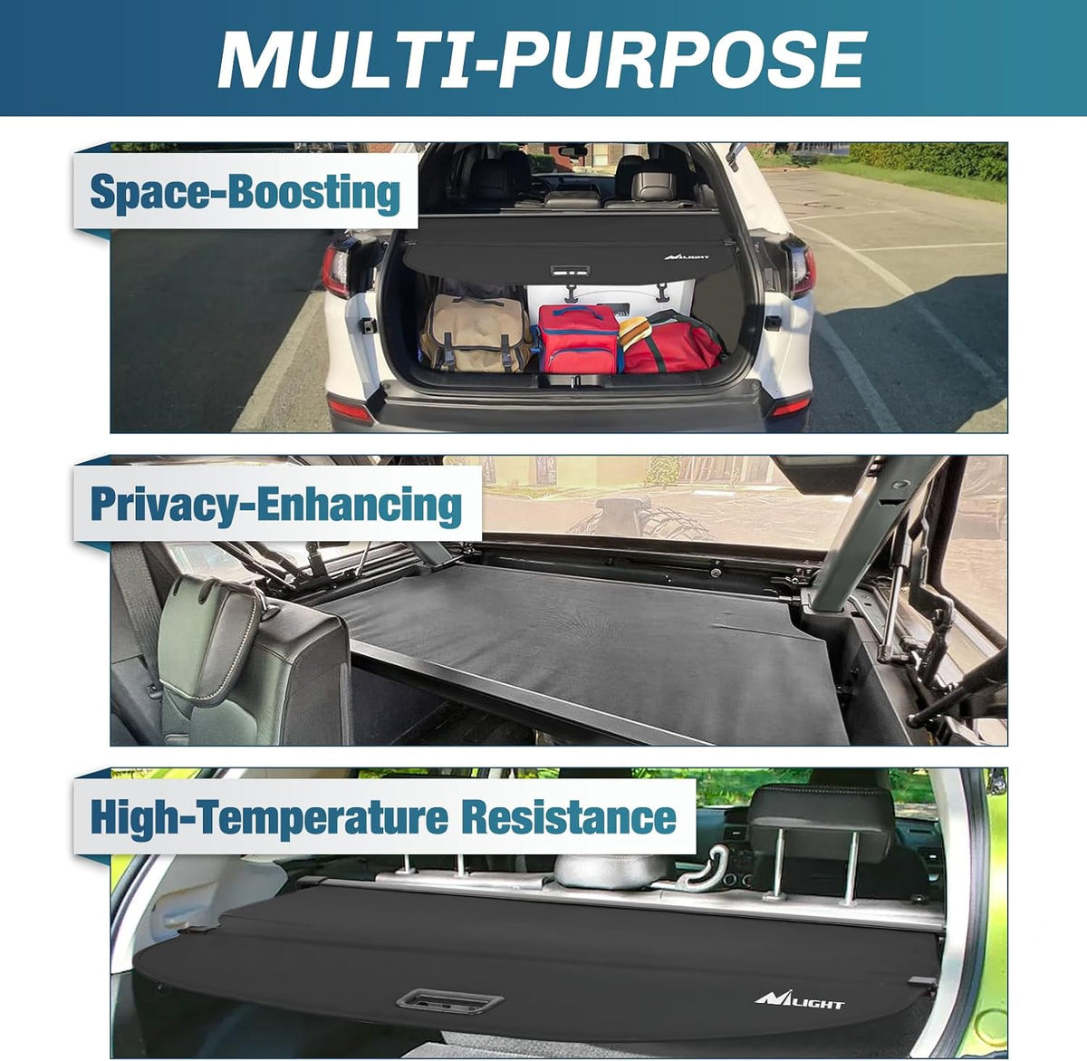 Nilight Trunk Cargo Cover for Jeep Cherokee 2019-2023