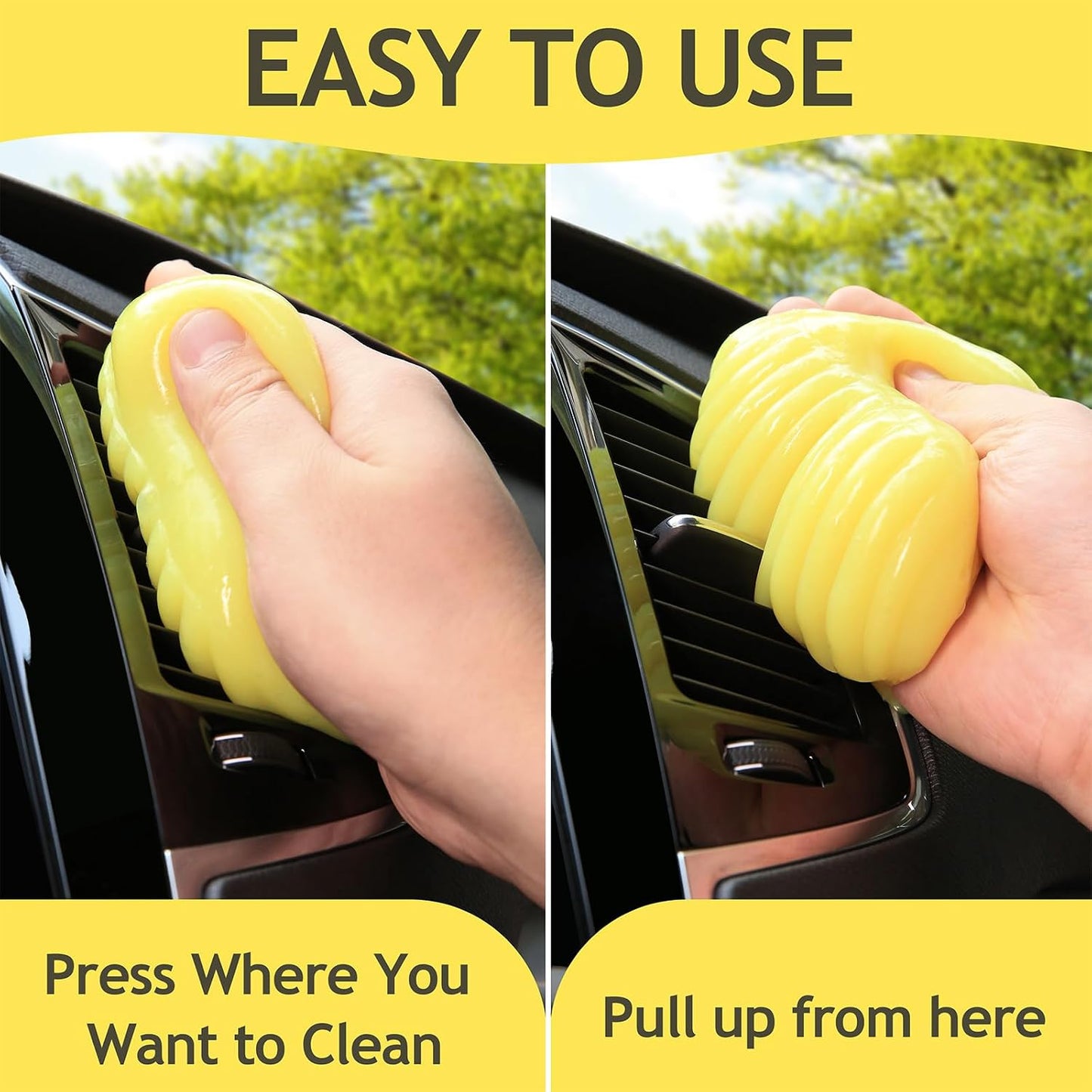 TeSabMi Car Cleaning Gel Cleaning Putty Car Putty Car Interior Cleaner Auto Detail Tools Car Cleaning Slime Car Accessories White Elephant Gifts for Men Women Adults Stocking Stuffers 2 Pack