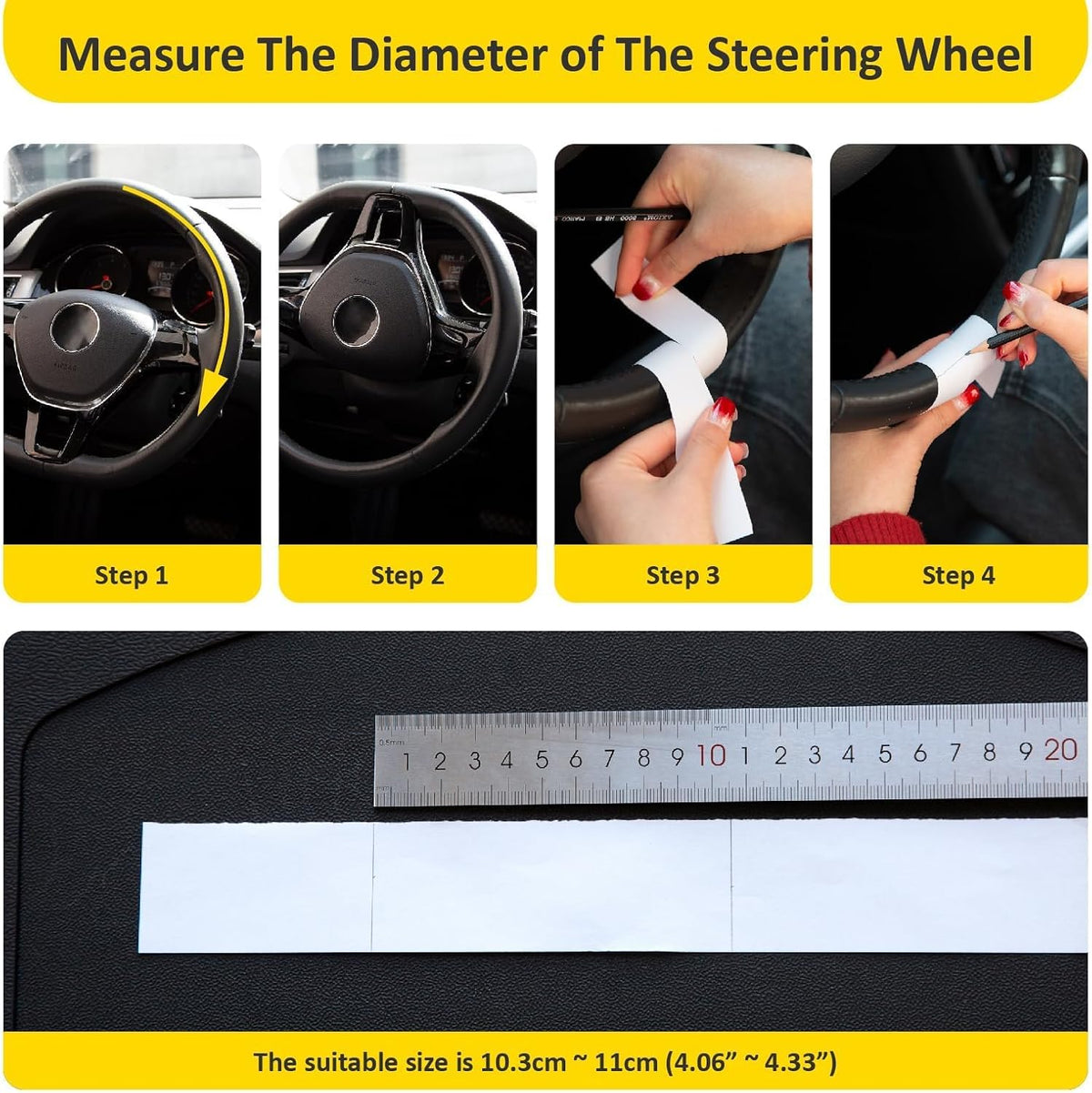 1 Pack Steering Wheel Tray for 5th Gen Toyota 4Runner 2010-2024, Portable Car Desk Food Eating Table Laptop Holder Workstation Black