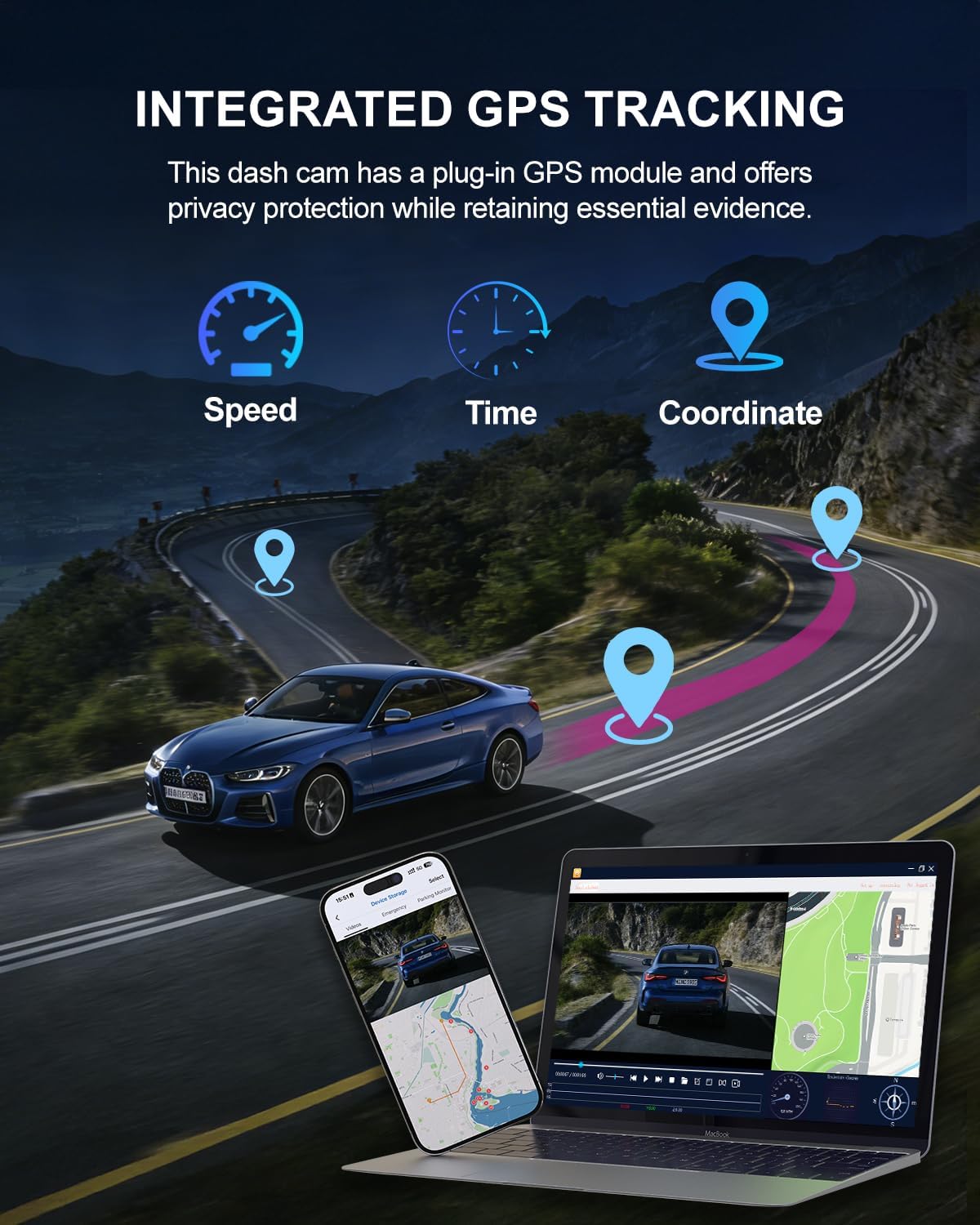 4CH Dash Cam, mmWave Radar Parking Guard,360° Full Coverage