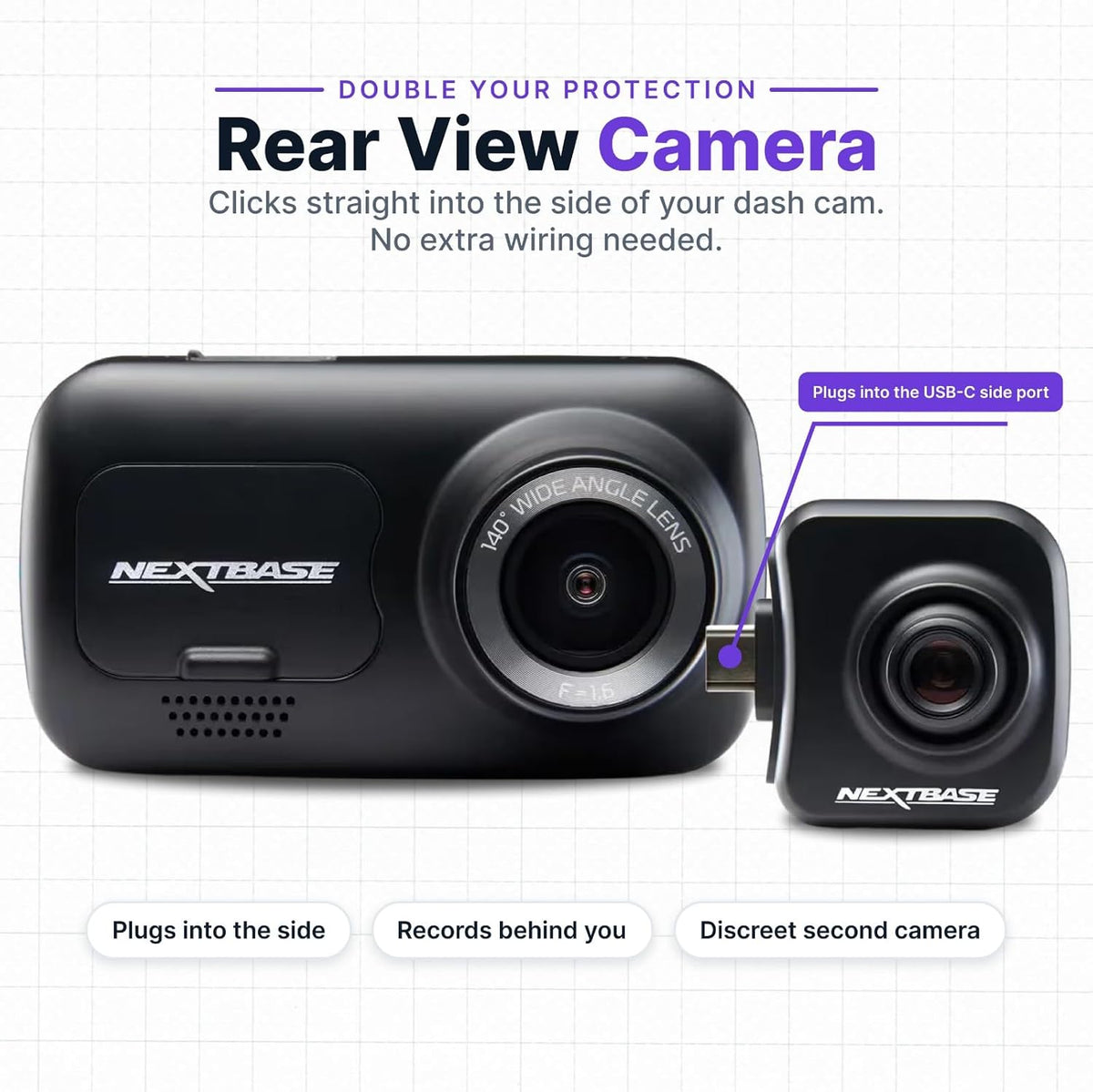 Nextbase 222x Front and Rear Dash Cam | Car Recording Camera | Full 1080p/30fps HD Recording DVR Cam | 140 Degree Wide Viewing Angle | SOS Emergency | Polarising Filter Compatible | Black