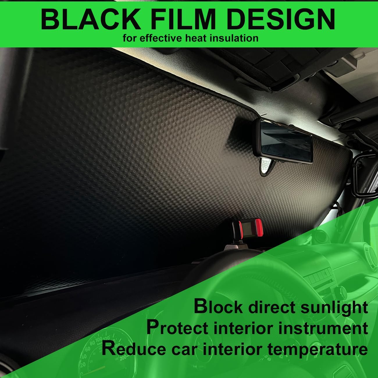 Windshield Sun Shade for Jeep,Windshield Sunshade for Wrangler TJ JK JL1997-2024,Sun Shade Windshield Cover for Jeep,UV Ray & Heat Block Windshield Shades