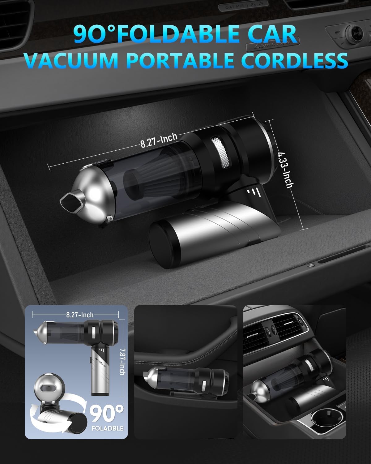 NEVERLAND Cordless Handheld Car Vacuum, 15000PA 4-in-1