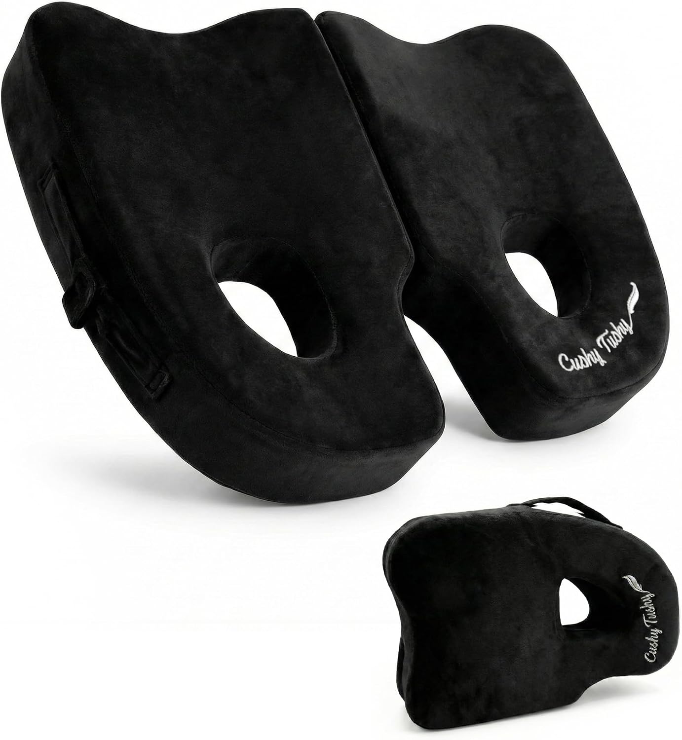 Cushy Tushy Premium Foldable Piriformis Seat Cushion - Piriformis Pain and Sciatic Pain Relief Cushion - for Home & Office Use, Perfect for Travel or Driving