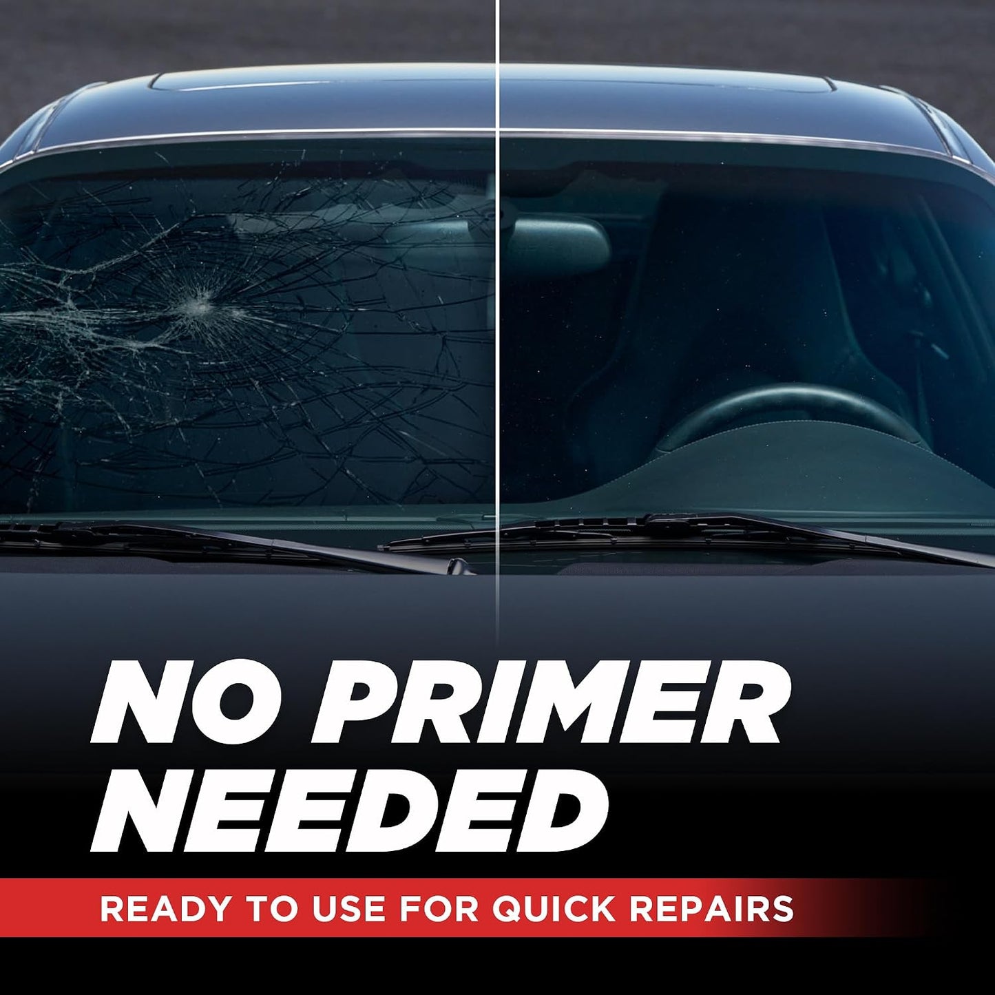 Urethane Windshield Adhesive - Quick Curing & Weather Resistant Auto Glass Adhesive, Vertical & Overhead Application, Windshield Repair Kit with Gloves, Applicator Tip & Cartridge - 310ml Black