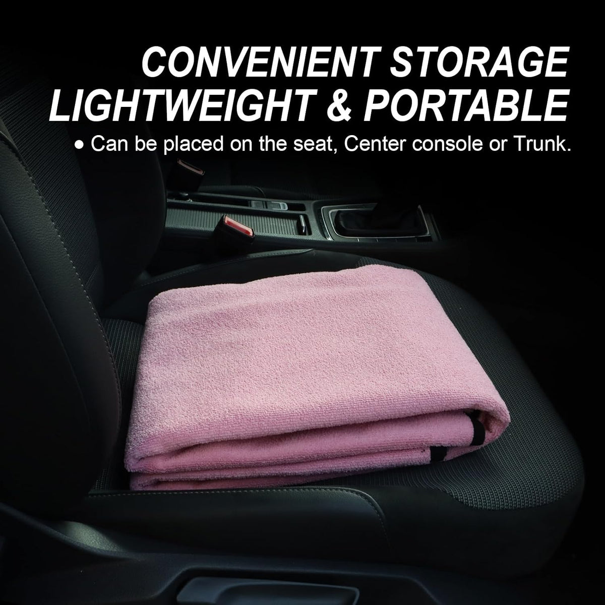 Sweat Towel Car Seat Cover Protector Front Seats for Gym Workout, Running, Swimming, Beach and Hiking, Waterproof Universal Seat Cover for Car, Trucks, Van & SUV (1, Pure Pink, Rear Seat)