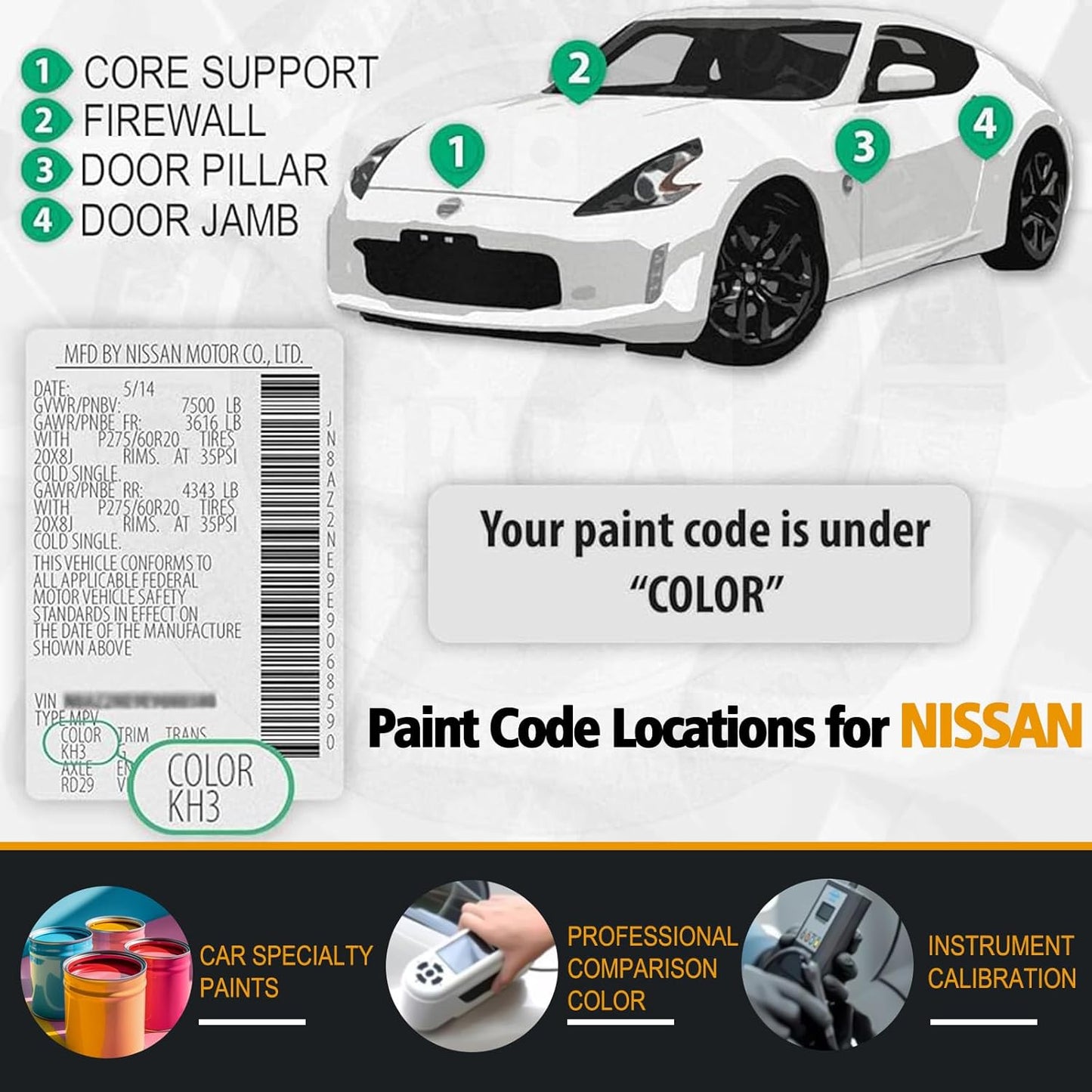 KBY Boulder Gray Car Touch Up Paint for Nissan, Color Accurate Car Paint Scratch Repair Pen Kit Quick &amp; Easy Fix Vehicle Chips and Automotive Nicks Scuff