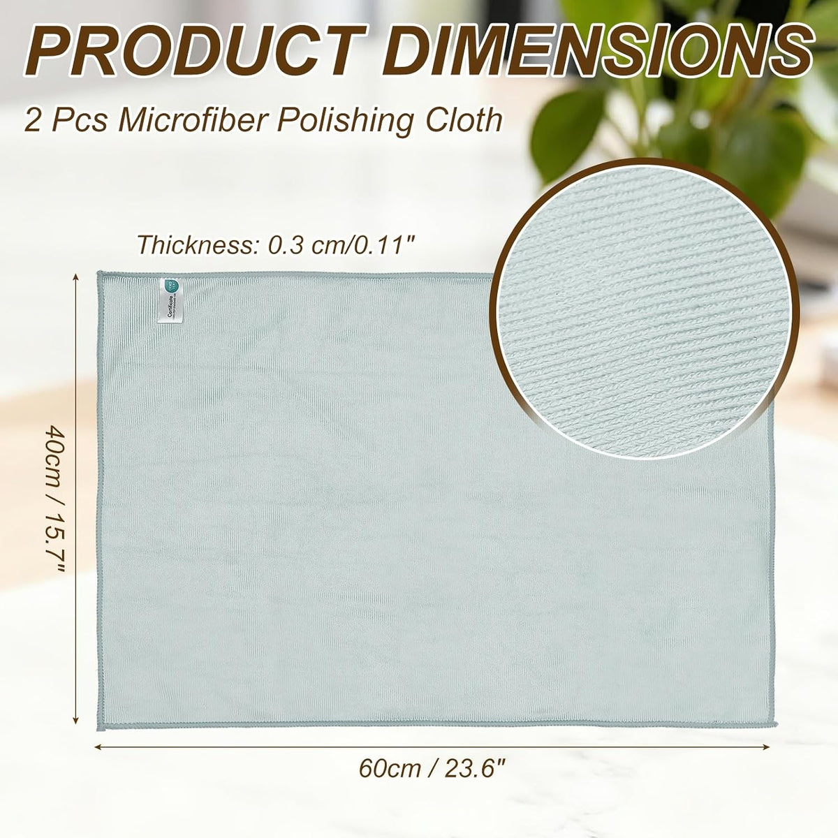 uxcell 2Pcs Glass Polishing Cloth, 23.6x15.7 Microfiber Cleaning Cloths Lint & Streak Free Quickly Drying Towels for Glassware, Cars, Glasses, Phone Screens, Sunglasses, Gray