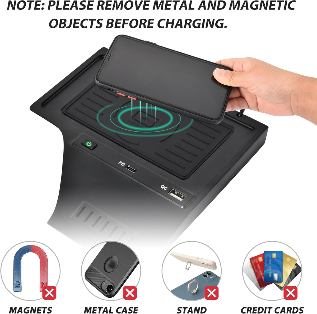 Phone Wireless Charger for 2020-2024 Nissan Sentra S, SV, SR