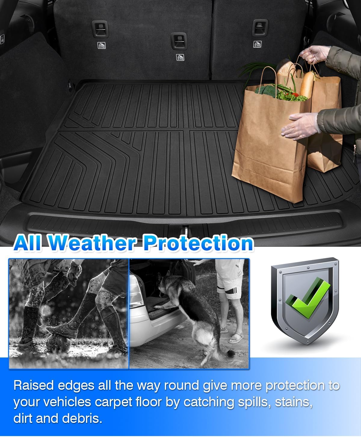 Cartist Cargo Liner for Jeep Grand Cherokee 2022-2026 5 Seater Only (NOT for WK or Grand Cherokee L), All Weather Trunk Mat for Cherokee Accessories, Heavy Duty Car Mats, Car Accessories