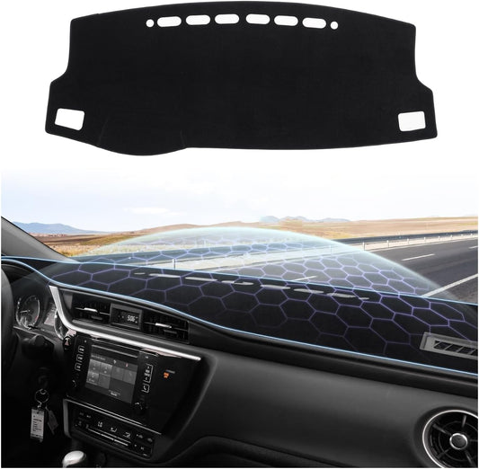 Sunsdrew Black Dash Cover for 2014-2018 Toyota Corolla Dashboard Cover Mat